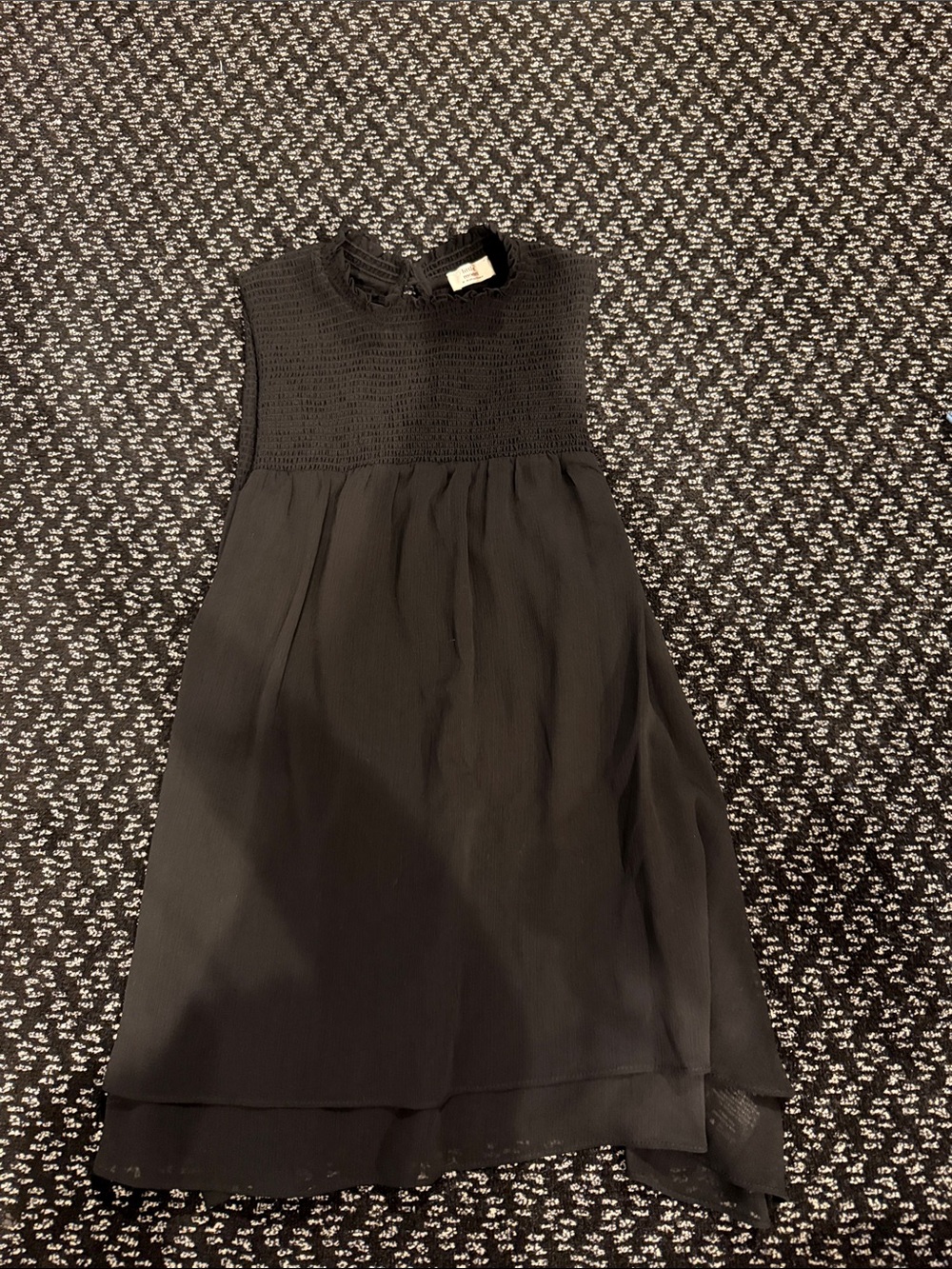 Little Moon Black Crocheted Bodice Sleeveless Tank Top